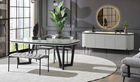 Mood Gri - Mermer Yemek Odası - Cadde Yıldız