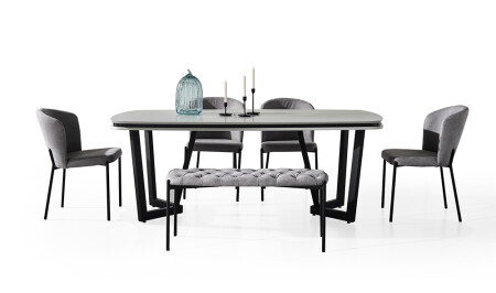 Mood Gri Yemek Masası Takımı - Cadde Yıldız