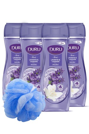 Moods Lavendel- und Jasmin-Duschgel mit Dusch-Luffa, 4 x 450 ml - 1