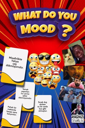 Moodun Ne - Eğlenceli Grup Arkadaş Aile Kutu Oyunu - Hangisi Mod Moodun Do You Meme - Durum Kartı STOAWDM-0000001 - 1