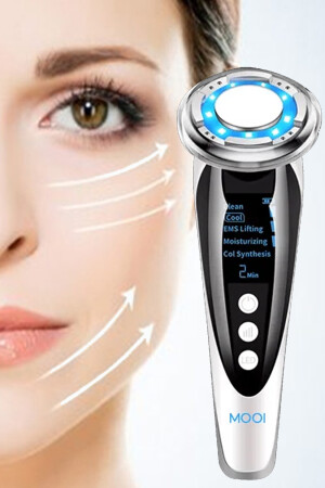 Mooi Smart Beauty Robot V2 – Gesichtslifting – Faltenentferner – Ultraschall-Hautreinigung – Ems Weiß M1 - 4