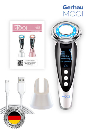 Mooi Smart Beauty Robot V2 – Gesichtslifting – Faltenentferner – Ultraschall-Hautreinigung – Ems Weiß M1 - 9