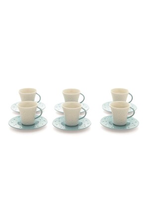 Moon 12-teiliges türkisches Kaffeeset für 6 Personen, Blau, NBNMN12KT9930 - 2