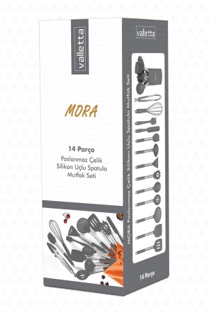 Mora 14-teiliges Pfannenwender-Set aus Edelstahl mit Silikonspitze, Grau - 6