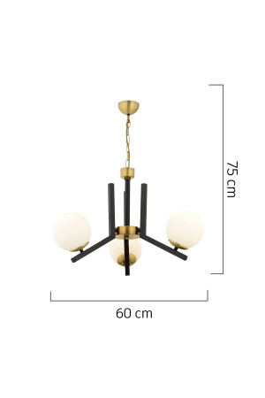 Morgan 3-teiliger Kronleuchter in Antikschwarz, modern, für Schlafzimmer, Küche, Wohnzimmer, Flur, 3427-03-BL - 7