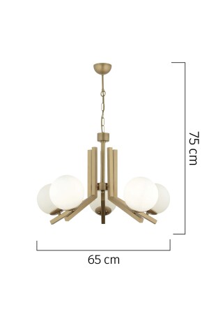 Morgan 5-teiliger antiker, weiß lackierter Glas-Kronleuchter für modernes Jugendzimmer, Schlafzimmer, Wohnzimmer, 3427-05-FR - 4