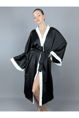 Morgenmantel Kimono aus Satin - 1