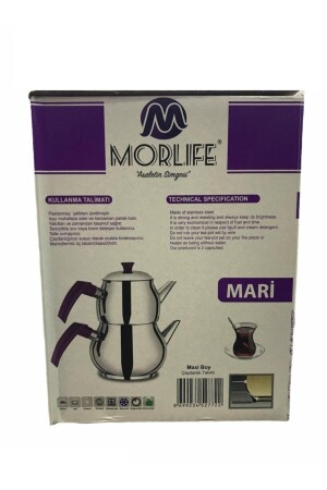 Morlife Maxi Boy Çelik Çaydanlık Takımı Mari 430 Kalite 854125 - 3