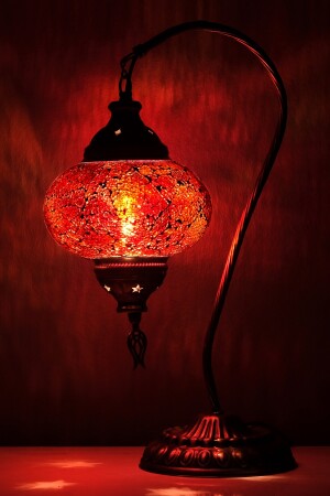 Mosaik bestickter Lampenschirm, Nachttischlampe, Mosaik türkische Beleuchtung, Sultan Lampe KUGU0301 - 3