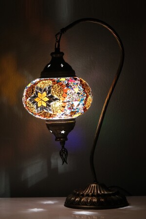 Mosaik bestickter Lampenschirm, Nachttischlampe, Mosaik türkische Beleuchtung, Sultan Lampe KUGU0301 - 6