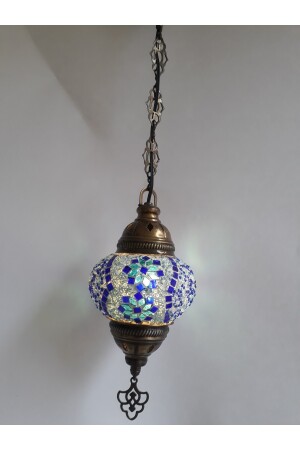 Mosaik-Kronleuchter, authentische türkische Lampe, dekorativer Kronleuchter, Glas zweiter Größe, 60 cm, turkishlamps12356 - 4