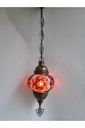 Mosaik-Kronleuchter, authentische türkische Lampe, dekorativer Kronleuchter, Glas zweiter Größe, 60 cm, turkishlamps12356 - 1