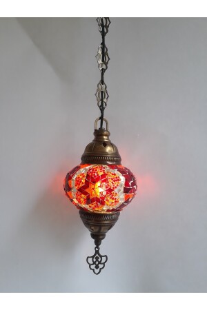 Mosaik-Kronleuchter, authentische türkische Lampe, dekorativer Kronleuchter, Glas zweiter Größe, 60 cm, turkishlamps12356 - 3