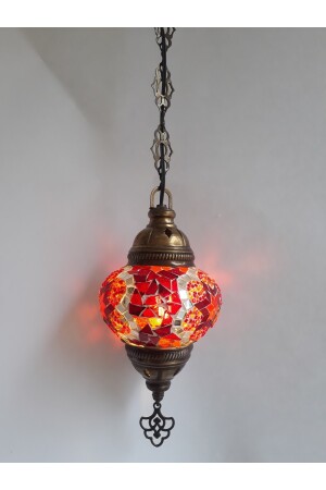 Mosaik-Kronleuchter, authentische türkische Lampe, dekorativer Kronleuchter, Glas zweiter Größe, 60 cm, turkishlamps12356 - 4