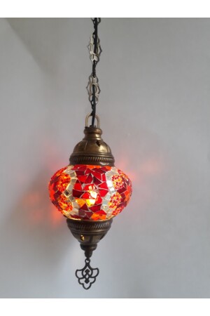 Mosaik-Kronleuchter, authentische türkische Lampe, dekorativer Kronleuchter, Glas zweiter Größe, 60 cm, turkishlamps12356 - 5