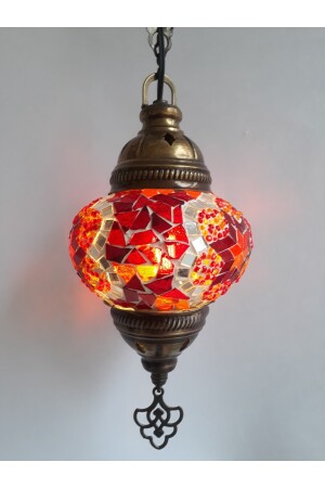 Mosaik-Kronleuchter, authentische türkische Lampe, dekorativer Kronleuchter, Glas zweiter Größe, 60 cm, turkishlamps12356 - 9