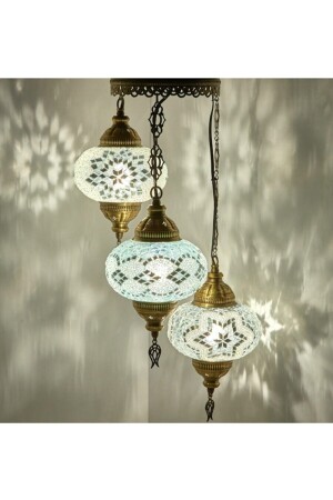 Mosaik-Lampen-Set, 3 Stück, Mosaik-Kronleuchter, Ottomane-Lampe, dekorative Lampe, 3-teiliges Hängelampen-Set, 3 Stück - CLBLAMP