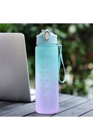 Motivierende 2er-Packung Wasserflasche Wasserflasche Wasserflasche 2lt+900ml Baby Tritan Gym Wasserflasche Wasserflasche canmatara2li - 6