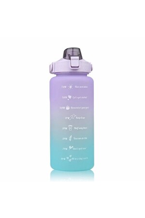 Motivierende Wasserflasche, 2-Liter-Tritan-Flasche mit Strohhalm, Aufkleber-Geschenk, Bpa-frei MFKS-CMB-MTR9000 - 4