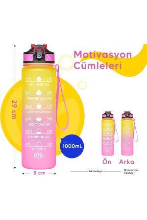 Motivierende Wasserflasche, Wasserflasche, 1000 ml, Flasche mit Strohhalm, 1 l, Tritan, Bpa, kein Geruchsaustritt, Aldyoo_1000 ml - 7