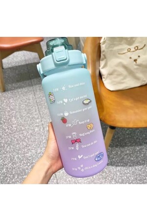 Motivierende Wasserflasche, Wasserflasche, 2 l Wasserflasche, Bpa-freie Wasserflasche - 2