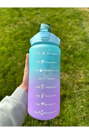 Motivierende Wasserflasche, Wasserflasche, 2 Liter Tritan-Wasserflasche für Fitnessstudio, Bpa-freie Wasserflasche, UA9022 - 2