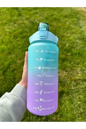 Motivierende Wasserflasche, Wasserflasche, 2 Liter Tritan-Wasserflasche für Fitnessstudio, Bpa-freie Wasserflasche, UA9022 - 3