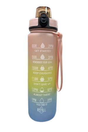 Motivierende Wasserflasche, Wasserflasche mit Zeitplan, Trinkflasche, 1000 ml (1 LT), Bpa-frei, CB-20 - 4