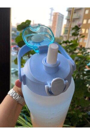 Motivierende Wasserflasche, Wasserflasche, Trinkflasche, 2 l, Tritan, Sportwasserflasche, Bpa-freie Wasserflasche, 3D-Aufkleber, Geschenk, Nep-Blau - 6