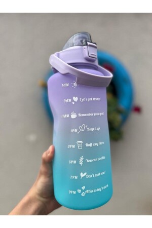 Motivierende Wasserflasche, Wasserflasche, Wasserflasche, 2 l, Tritan, für Fitnessstudio, Wasserflasche, Wasserflasche, gemischte Farben, dalianmatarapembe - 2