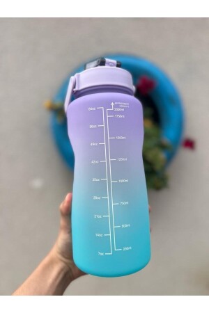 Motivierende Wasserflasche, Wasserflasche, Wasserflasche, 2 l, Tritan, für Fitnessstudio, Wasserflasche, Wasserflasche, gemischte Farben, dalianmatarapembe - 4