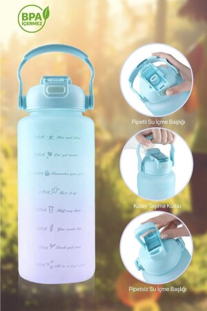 Motivierende Wasserflasche, Wasserflasche, Wasserflasche, 2 l, Tritan, für Fitnessstudio, Wasserflasche, Wasserflasche, gemischte Farben, dalianmatarapembe - 6