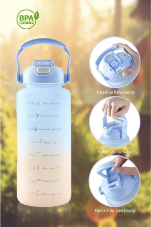 Motivierende Wasserflasche, Wasserflasche, Wasserflasche, 2 l, Tritan, für Fitnessstudio, Wasserflasche, Wasserflasche, gemischte Farben, dalianmatarapembe - 7