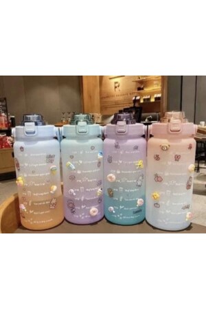 Motivierende Wasserflasche, Wasserflasche, Wasserflasche, 2 l, Tritan, für Fitnessstudio, Wasserflasche, Wasserflasche, gemischte Farben, dalianmatarapembe - 9