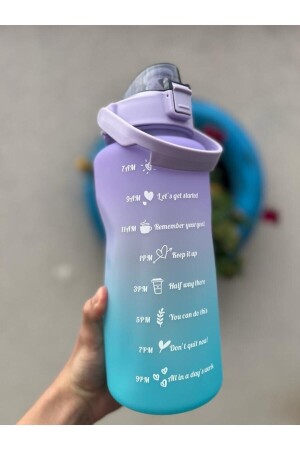 Motivierende Wasserflasche, Wasserflasche, Wasserflasche, 2 l, Tritan, für Fitnessstudio, Wasserflasche, Wasserflasche, gemischte Farben, dalianmatarapembe - 1