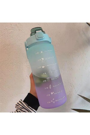 Motivierende Wasserflasche, Wasserflasche, Wasserflasche, 2 l, Tritan-Wasserflasche für Fitnessstudio, Bpa-freie Wasserflasche BYZM-06 - 3