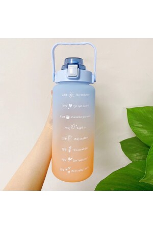 Motivierende Wasserflasche, Wasserflasche, Wasserflasche, 2 l, Tritan-Wasserflasche für Fitnessstudio, Bpa-freie Wasserflasche BYZM-07 - 2