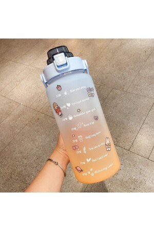 Motivierende Wasserflasche Wasserflasche Wasserflasche 2 Liter Tritan Gym Wasserflasche Bpa-freie Wasserflasche cangnfnfng - 2
