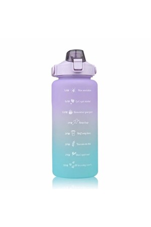 Motivierende Wasserflasche, Wasserflasche, Wasserflasche, 2 Liter, Tritan-Wasserflasche für Fitnessstudio, Rosa - 5