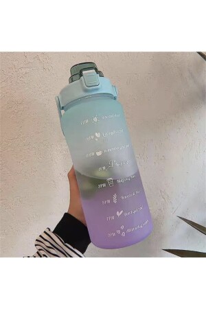 Motivierende Wasserflasche, Wasserflasche, Wasserflasche, 2 Liter, Tritan-Wasserflasche für Fitnessstudio, Rosa - 6