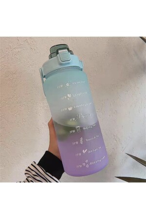 Motivierende Wasserflasche, Wasserflasche, Wasserflasche, 2 Liter, Tritan-Wasserflasche für Fitnessstudio, Rosa cangfngfnfn - 6