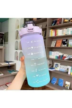 Motivierende Wasserflasche, Wasserflasche, Wasserflasche, 2 Liter, Tritan-Wasserflasche für Fitnessstudio, Rosa cangfngfnfn - 8