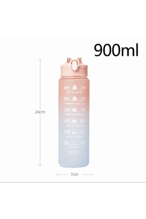 Motivierende Wasserflasche, Wasserflasche, Wasserflasche, 900 ml, Tritan-Wasserflasche für Fitnessstudio, Bpa-freie Wasserflasche - 4