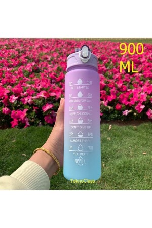 Motivierende Wasserflasche, Wasserflasche, Wasserflasche, 900 ml, Tritan-Wasserflasche für Fitnessstudio, Bpa-freie Wasserflasche, 900 ml - 4