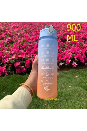 Motivierende Wasserflasche, Wasserflasche, Wasserflasche, 900 ml, Tritan-Wasserflasche für Fitnessstudio, Bpa-freie Wasserflasche, 900 ml - 2