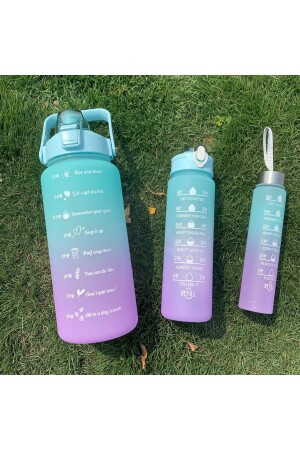 Motivierendes 3er-Set Wasserflaschen Wasserflasche Wasserflasche 2lt+900ml+600ml Tritan Gym Wasserflasche Wasserflasche canmatara3luset - 2