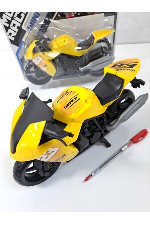 Motor Motosiklet Motorbisiklet Motorsiklet Erkek Oyuncak Yarış Motor 28 X 18 Cm Detaylı Kırılmaz - 6
