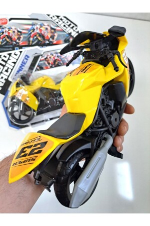 Motor Motosiklet Motorbisiklet Motorsiklet Erkek Oyuncak Yarış Motor 28 X 18 Cm Detaylı Kırılmaz - 8