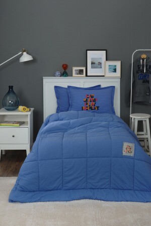 Motto Cotton Comfort Tek Kişilik Mavi - Karaca Home