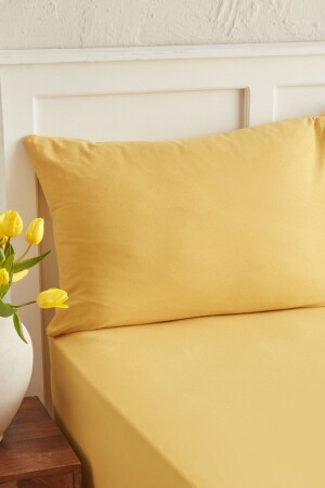 Motto Penye Fitted Tek Kişilik Çarşaf 100x200-30 Cm Hardal - Karaca Home